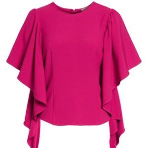 Leith Romantic Ruffle Butterfly Sleeve Blouse Top